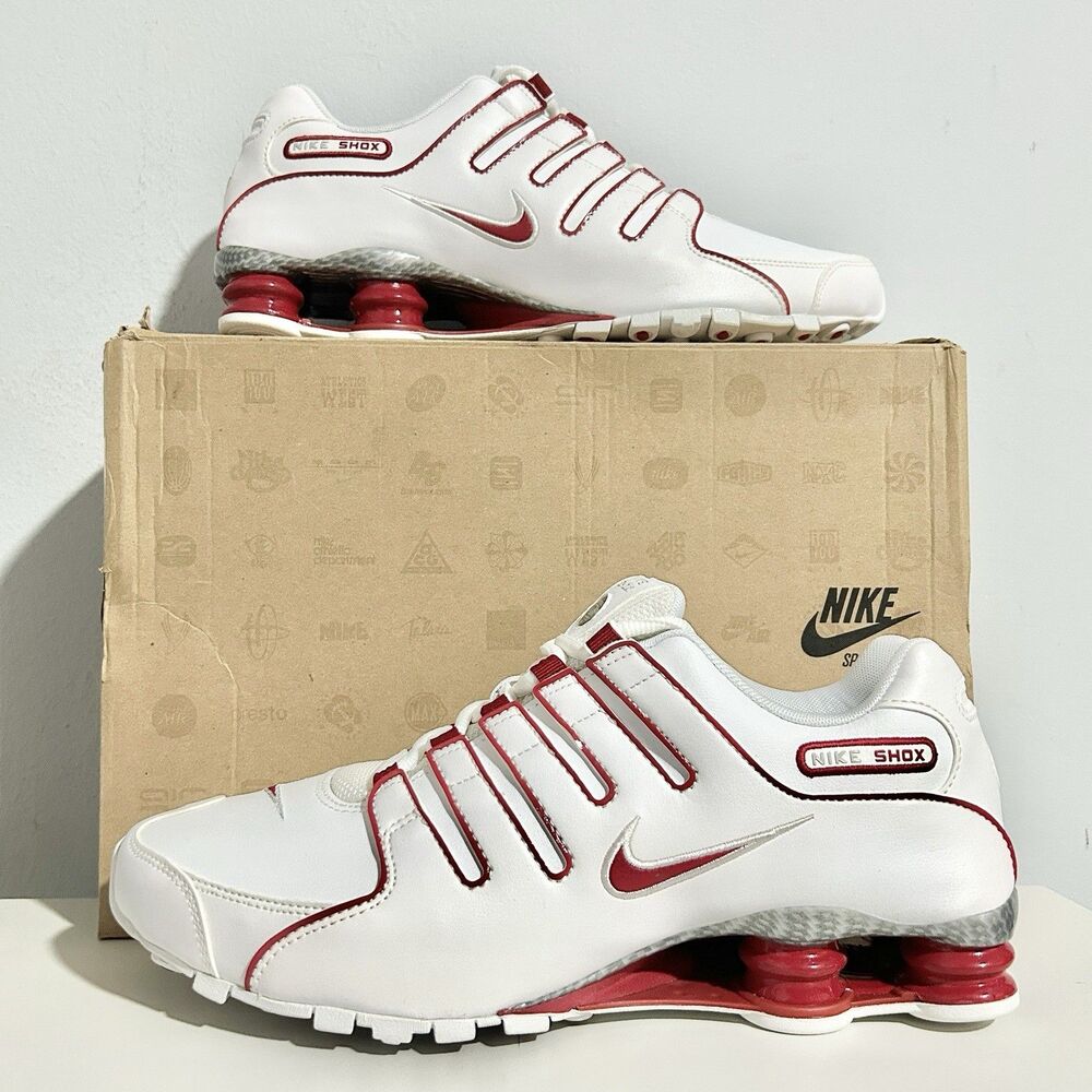 Nike Shox NZ EU “White Gym Red” Men’s Size 10 Carbon Fiber Lifestyle Sneakers